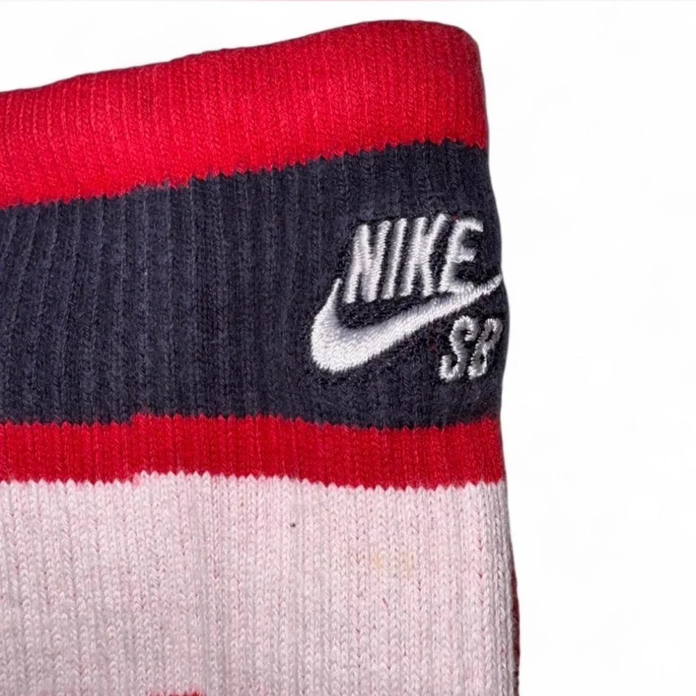 Nike SB Youth Dri-FIT Crew Socks Red Navy White EUC LG